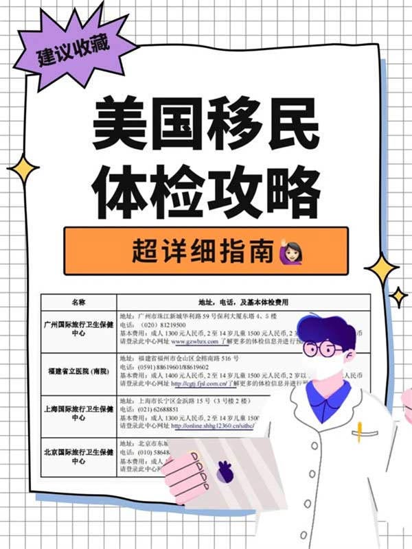 美國(guó)移民體檢超詳細(xì)攻略，這些要注意！