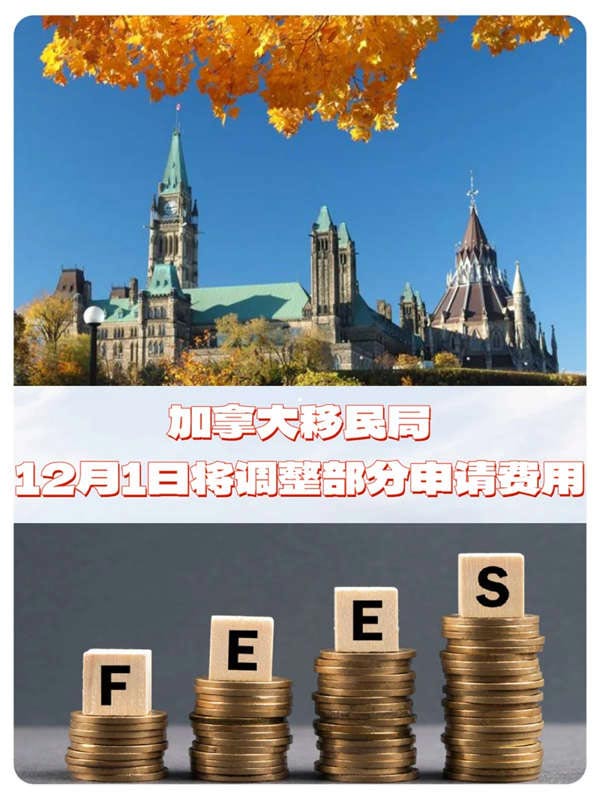 加拿大移民局12月1日調(diào)整部分申請費(fèi)用