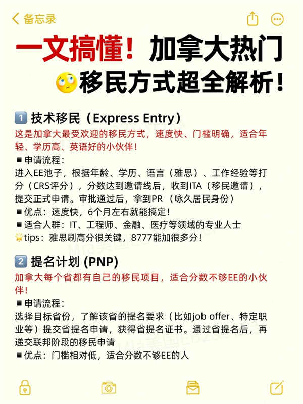 一文搞懂！加拿大熱門移民方式超全解析！