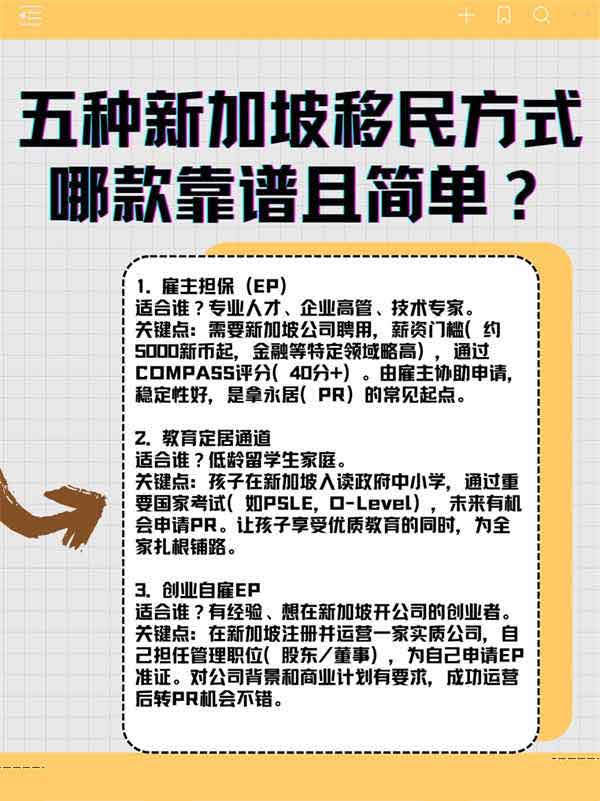 五種新加坡移民方式，哪款靠譜且簡(jiǎn)單？