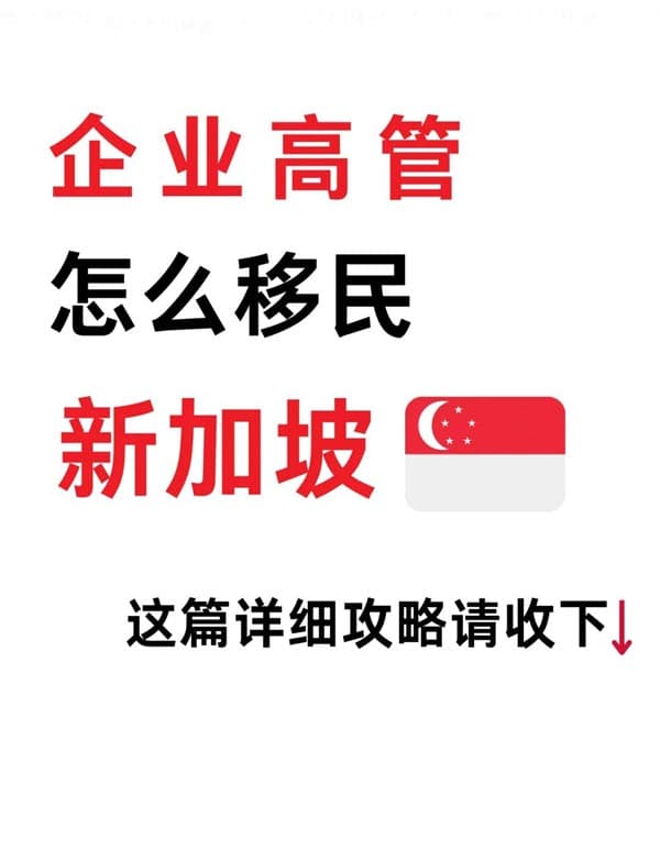 “高管人群”怎么移民新加坡？