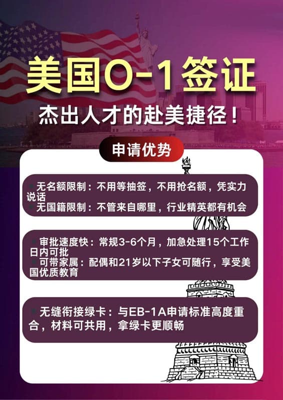 美國O1簽證：杰出人才的赴美捷徑！